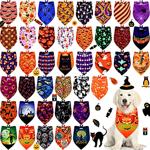40 Pañuelos Perros De Halloween Granel Diseño De Cala...
