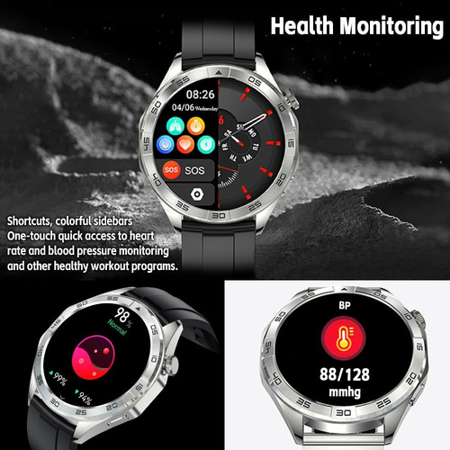 Lakeyloyi - Rastreador De Actividad Física Para Hombres Y Mujeres, Visualización Hd Impermeable, Asistente De Voz Ai 24 Horas De Sueño, Monitoreo De F