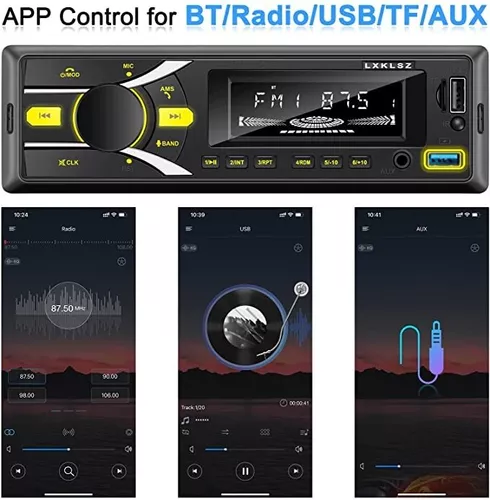 Lxklsz Estéreo Para Coche Bluetooth 1 Din Con Control De A