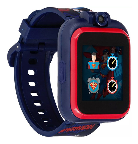 Reloj Niño Infantil Itouch Superman Smartwach Color de la correa Negro Color del bisel Rojo Color del fondo Azul