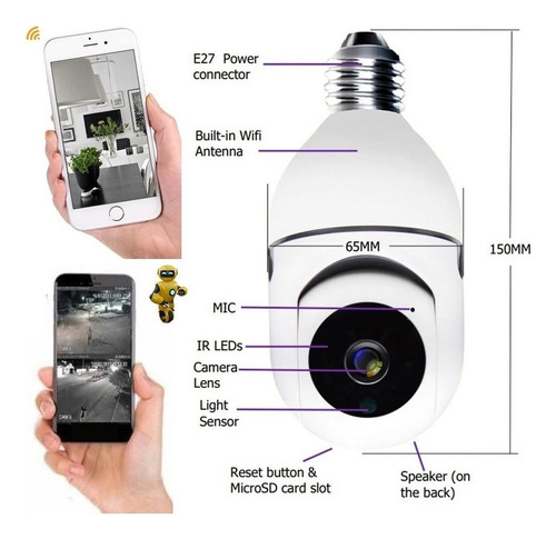 Cámara Lampada De Monitoreo Inteligente Aplicación Yoose Inf