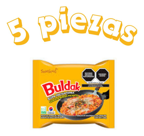 Ramen Coreano Buldak Sabor Queso Picante 130g 5pzs