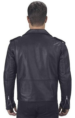 Cazadora Biker Slim De Piel Para Hombre