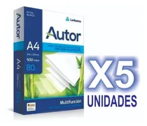 Comprar Resma A4 80 Grs Autor(caja X 5 Uni)consulta X Envios Gratis!