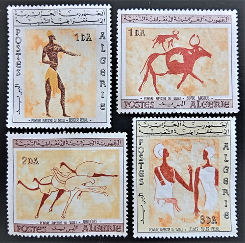 Argelia Arte, Serie Yv 414-17 Pint Rupestres 66 Nueva L18982