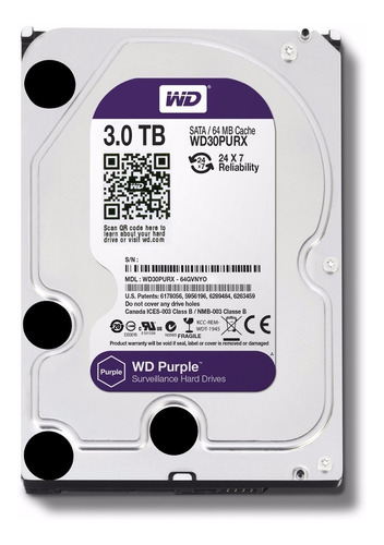 Disco Duro Western Digital 3tb Caviar Purple Dvr