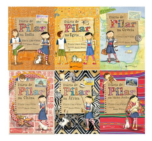 Kit 6 Vol Diário De Pilar: Índia + Egito + Grécia + China + África + Machu Picchu, De Silva, Flávia Lins E. Editorial Kit De Livros, Capa Mole Em