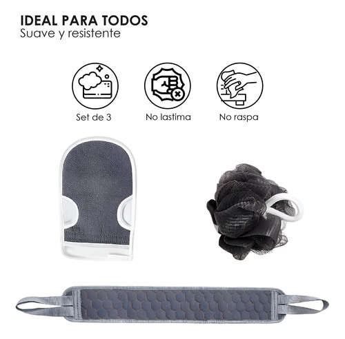 Kit De Baño Con Cepillo, Masaje Y Exfoliación Para Ducha