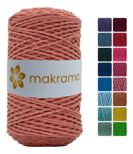 Makrama Cuerda De Algodón Para Macramé 2mm 500g Colores Color Rosa Salmón