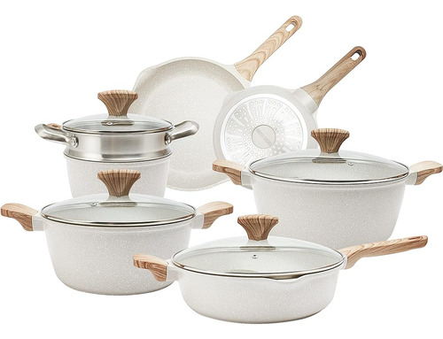Country Kitchen Antistick Induction Cookware Sets - 11 Pieza