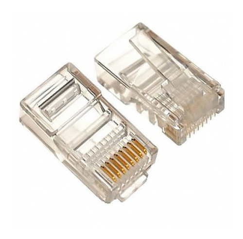 Imagem 3 de 4 de Kit 10 Conectores Rj45 Para Cabos De Rede Cat5 Transparentes