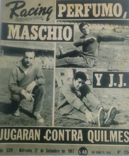 Revista Racing 1254 Racing 0 Ferro 1,nacional 1967