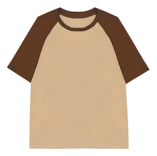 Camiseta De Algodón Con Mangas Raglán En Bloques De Color, C