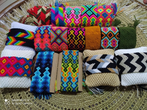 Brazaletes Tejidos En Macramé/estilo Wayuu