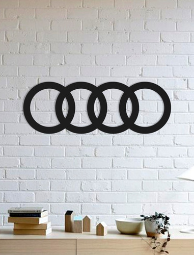 Imagem 2 de 2 de Quadro Decorativo Parede Veículos Audi Logo 60cm