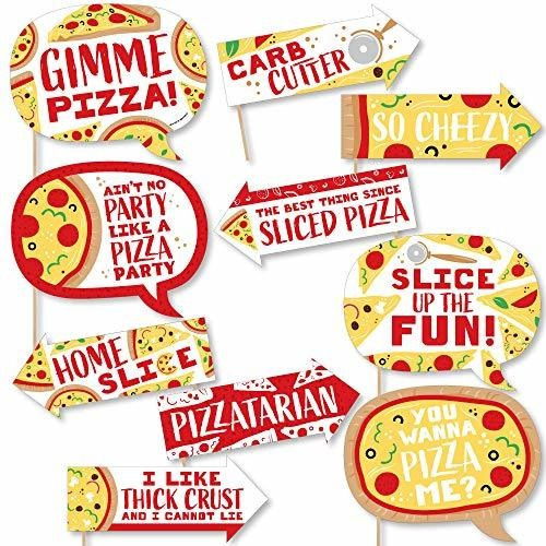 Funny Pizza Party Time - Kit De Accesorios Para Cabina De Fo