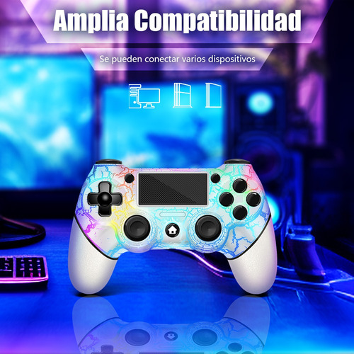 Mando Inalámbrico Para Ps4 Con Luz Rgb Compatible Con Ps4/pc