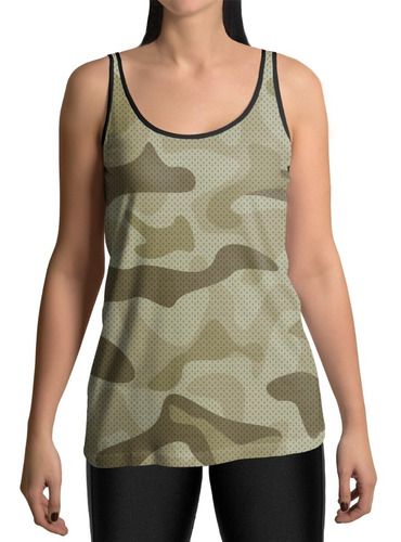 Regata Feminina Dry Fit Academia Camuflado Exercito Retro