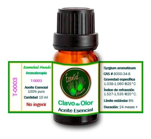 Imagen 1 de 2 de Clavo De Olor 10 Ml - Aceite Esencial - Aromaterapia