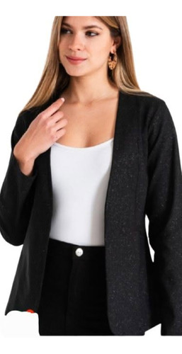 Conjunto De Metalina Glow, Blazer Abierto +babucha T M A 2xl