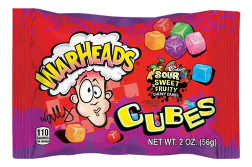 Balas Warheads Sour Chewy Cubes Jelly Beans 56g