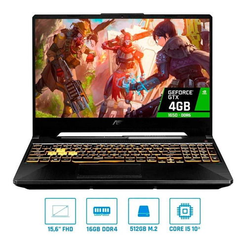 Portátil Asus Tuf Fx506l Core I5 H 16gb Ssd 512gb Video 4gb