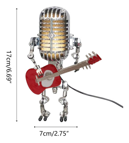 F Vintage Microphone Robot Mable Art Home Desktop Decor 6521