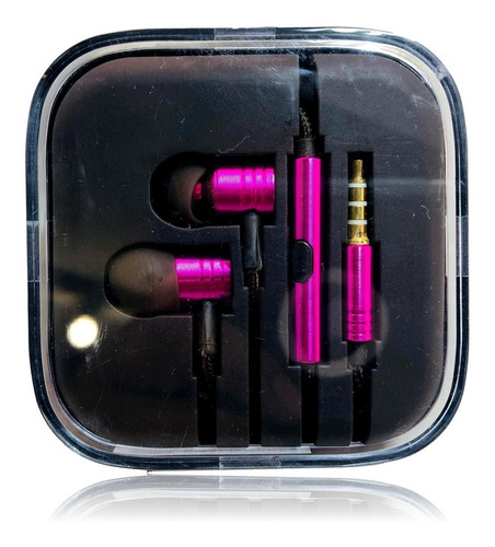 Audifonos Auricular Manos Libres Metalizado Keeka N10 Color Rosa
