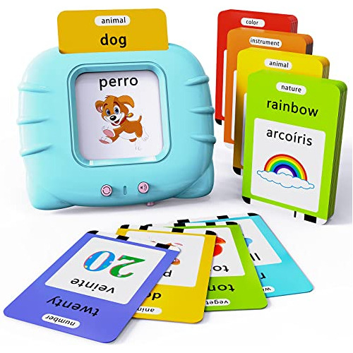 Spanish And English Bilingual Audible Flash Cards Toy W...