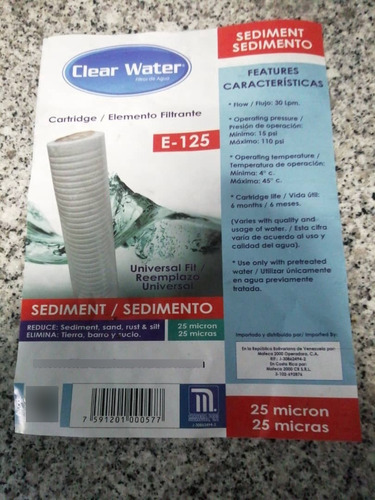 Cartucho De Repuesto De Filtro Clear Water