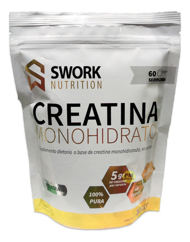 Creatina Monohidrato 100% Pura Swork Nutrition 300 Gr Neutro