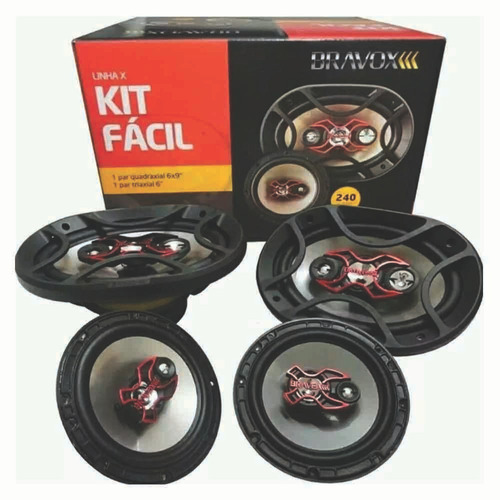 Kit Facil Bravox Alto Falante 6x9 E 6  480w Linha X - O Kit