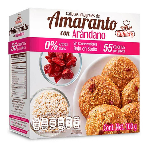 Galletas Taifeld´s Integales Amaranto Con Arandano 100g