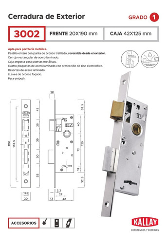 Cerradura De Exterior Kallay 3002