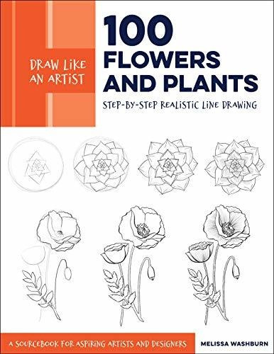 Book : Draw Like An Artist 100 Flowers And Plants...
