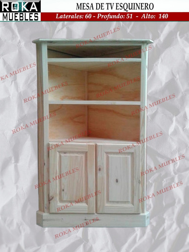 Imagen 3 de 6 de Modular Cristalero Esquinero Pino Roka