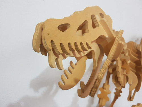 Dinosaurio Velociraptor De Madera Bc Bones Abierto P Armar (Usado)