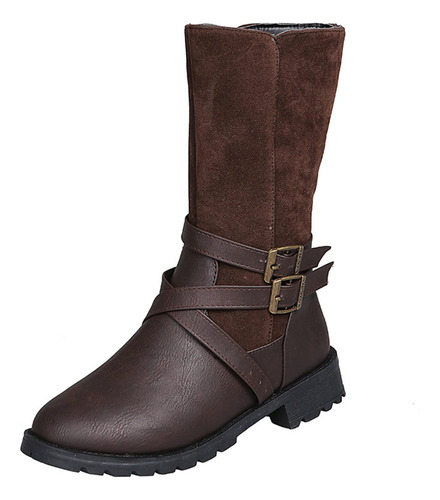 Bota Tobillo Para Mujer Tacon Grueso Botine Invierno Chelsea