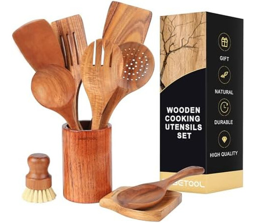 Cucharas De Madera Para Cocinar, Juego De Cucharas De Cocina