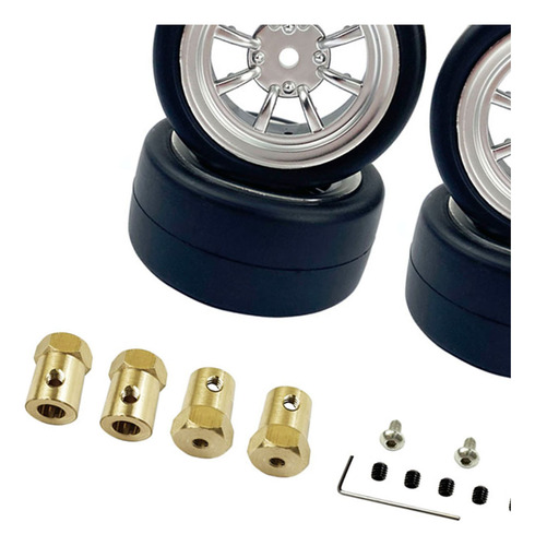 Neumáticos De Goma Rc Para Wpl D12 Rc Adaptador De Oro