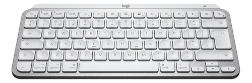 Teclado bluetooth Logitech Master Series MX Keys Mini QWERTY inglés internacional color gris pálido con luz blanca