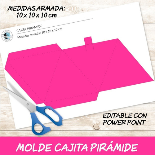 Kit Imprimible Molde Caja Pirámide Editable Power Point