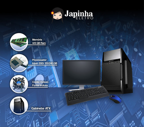 Imagem 6 de 10 de Computador Home Office Intel I3 4gb Ssd 120gb Fonte 200w