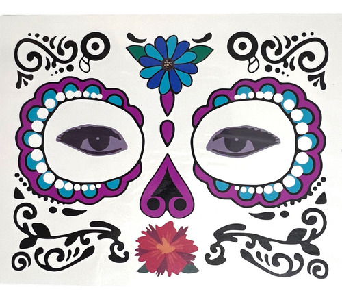 30 Tatuaje Catrina Disfraz Halloween Dia De Muertos Estampa Color