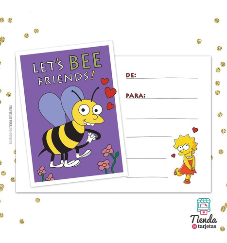 Imagen 8 de 8 de Kit 3 Tarjetas Impresas C/sobre San Valentín De Los Simpsons