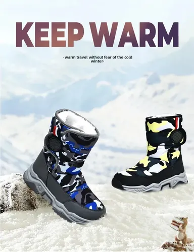 Botas De Nieve Impermeables Para Niños, Zapatos De Algodón D