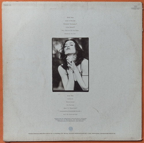 Lp Madonna Like A Prayer 1989 Com Encarte Vg Vinil (Usado)