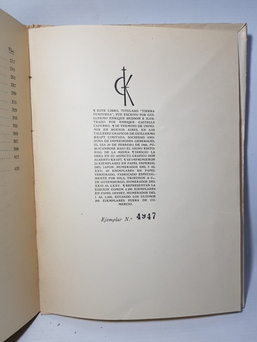 Antiguo Libro Tierra Purpurea Hudson Kraft 1956 Mag 57631