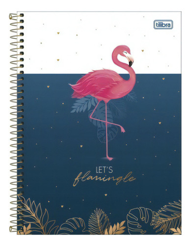 Caderno 1 Matéria 80 Folhas Feminino Flamingo