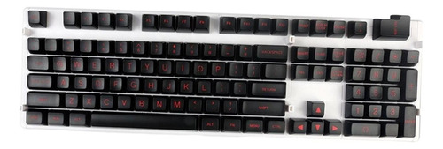 108 Keys Set Diy Custom Key Caps Keycaps Letras Rojas Negras